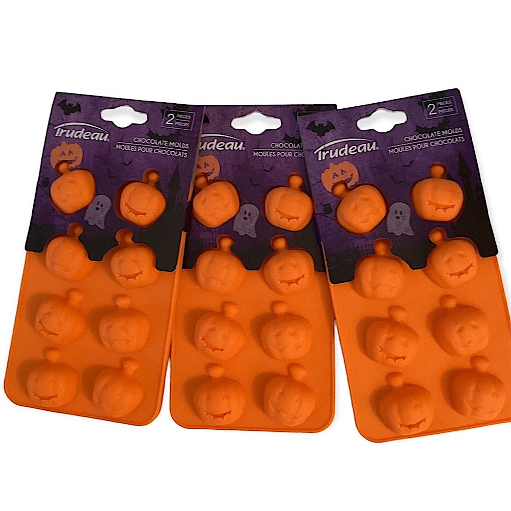 New Trudeau Silicone Pumpkin Orange Chocolate/Fudge Molds 6 Trays